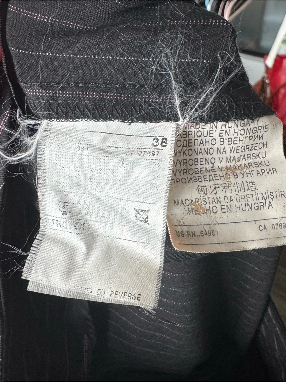 Vintage United Colors of Benetton Pinstripe Pants Size 38 Y2K Low Rise Goth - Picture 8 of 12